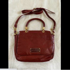 Marc By Marc Jacobs Too Hot To Handle Red Cabernet Patent Leather Crossbody Bag
